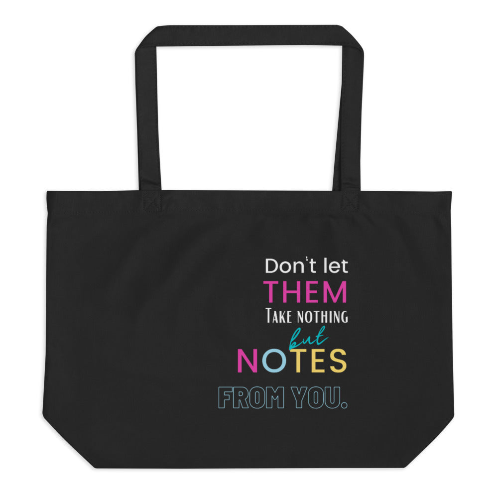 Take Notes Large organic tote bag