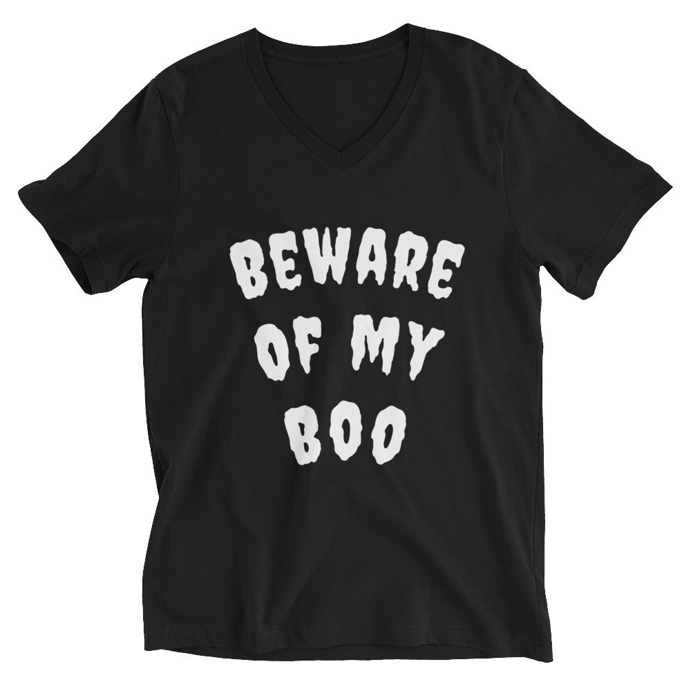Beware of boo Unisex Short Sleeve V-Neck T-Shirt