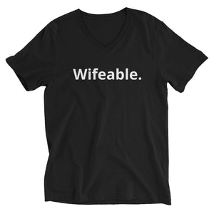 Wifeable Unisex Short Sleeve V-Neck T-Shirt